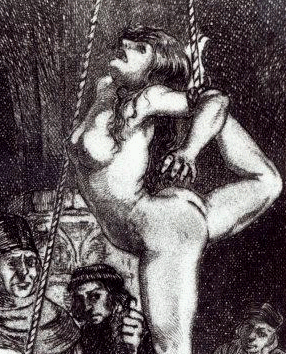 A "witch" is tortured. Martin van Maele, 1911.